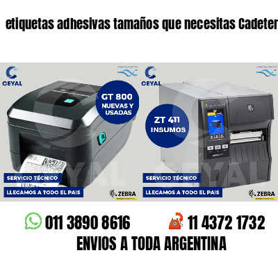 etiquetas adhesivas tamaños que necesitas Cadeterías