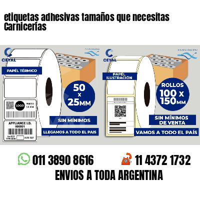 etiquetas adhesivas tamaños que necesitas Carnicerías