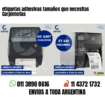 etiquetas adhesivas tamaños que necesitas Carpinterías