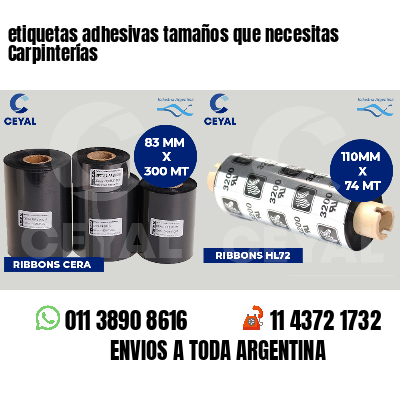 etiquetas adhesivas tamaños que necesitas Carpinterías
