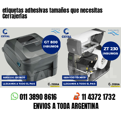 etiquetas adhesivas tamaños que necesitas Cerrajerías