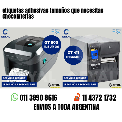etiquetas adhesivas tamaños que necesitas Chocolaterías