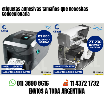 etiquetas adhesivas tamaños que necesitas Concecionaria