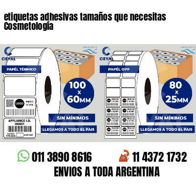 etiquetas adhesivas tamaños que necesitas Cosmetología