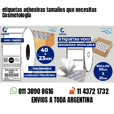 etiquetas adhesivas tamaños que necesitas Cosmetología
