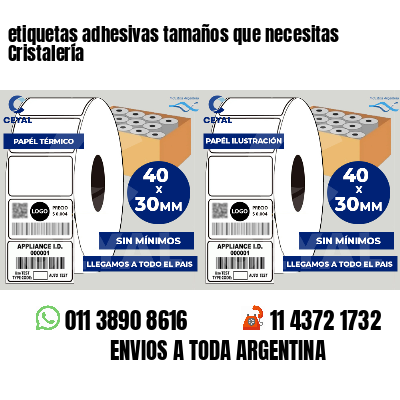 etiquetas adhesivas tamaños que necesitas Cristalería