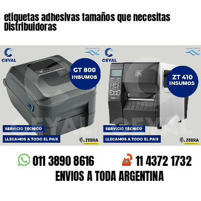 etiquetas adhesivas tamaños que necesitas Distribuidoras