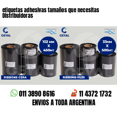 etiquetas adhesivas tamaños que necesitas Distribuidoras