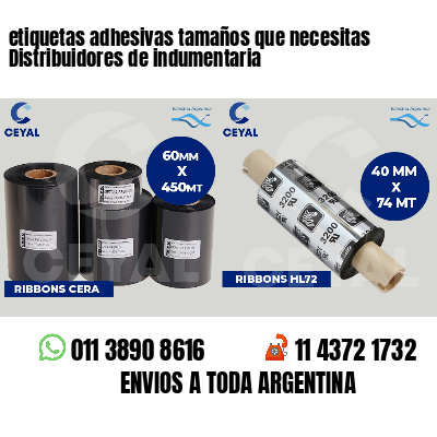 etiquetas adhesivas tamaños que necesitas Distribuidores de indumentaria