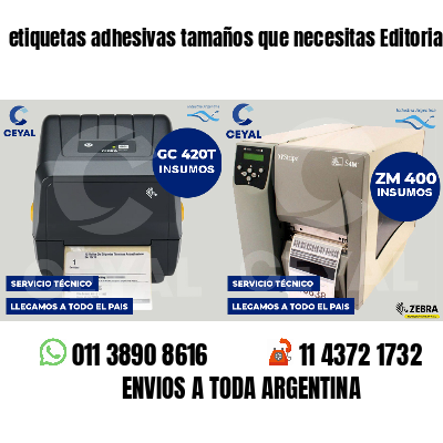 etiquetas adhesivas tamaños que necesitas Editoriales