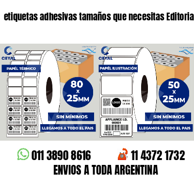 etiquetas adhesivas tamaños que necesitas Editoriales