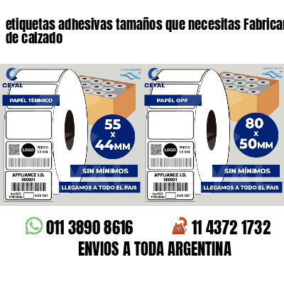 etiquetas adhesivas tamaños que necesitas Fabricantes de calzado