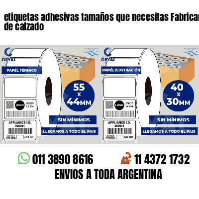 etiquetas adhesivas tamaños que necesitas Fabricantes de calzado