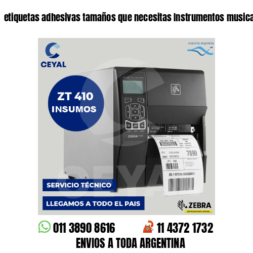 etiquetas adhesivas tamaños que necesitas Instrumentos musicales