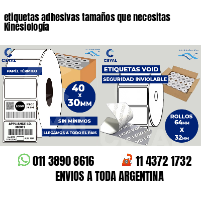 etiquetas adhesivas tamaños que necesitas Kinesiología
