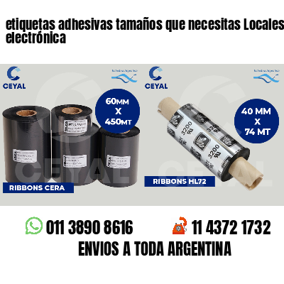 etiquetas adhesivas tamaños que necesitas Locales de electrónica