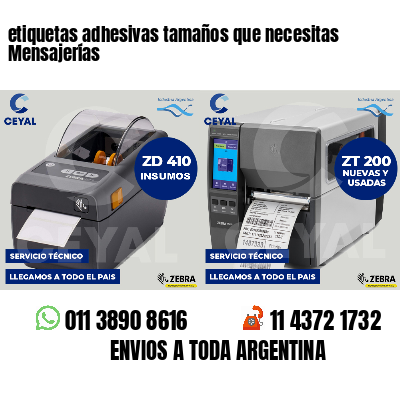 etiquetas adhesivas tamaños que necesitas Mensajerías
