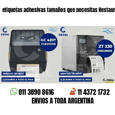 etiquetas adhesivas tamaños que necesitas Restaurants