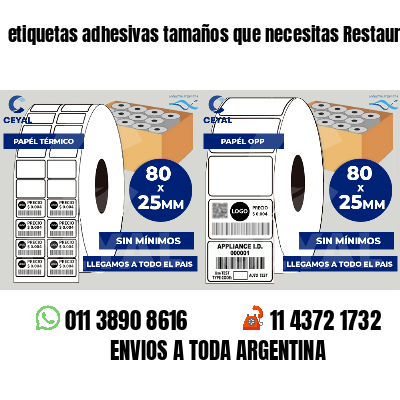 etiquetas adhesivas tamaños que necesitas Restaurants