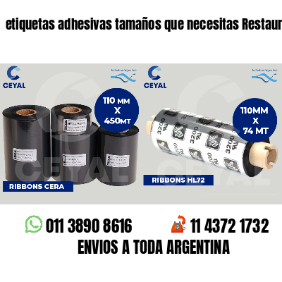 etiquetas adhesivas tamaños que necesitas Restaurants