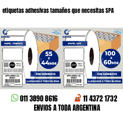 etiquetas adhesivas tamaños que necesitas SPA