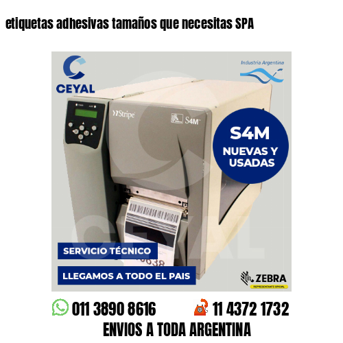 etiquetas adhesivas tamaños que necesitas SPA