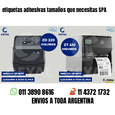 etiquetas adhesivas tamaños que necesitas SPA
