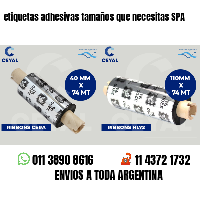 etiquetas adhesivas tamaños que necesitas SPA