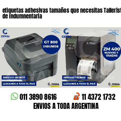 etiquetas adhesivas tamaños que necesitas Talleristas de indumnentaria