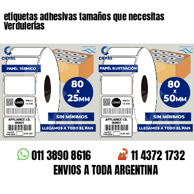 etiquetas adhesivas tamaños que necesitas Verdulerías