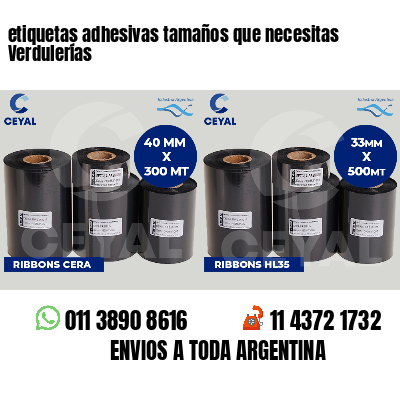 etiquetas adhesivas tamaños que necesitas Verdulerías