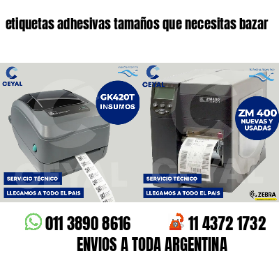 etiquetas adhesivas tamaños que necesitas bazar