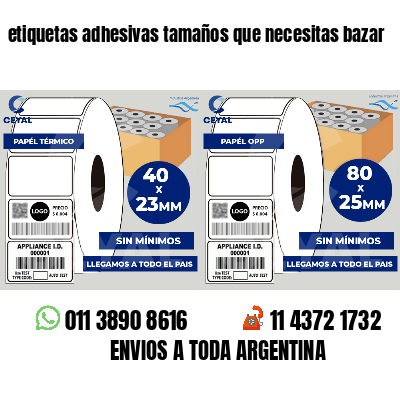 etiquetas adhesivas tamaños que necesitas bazar