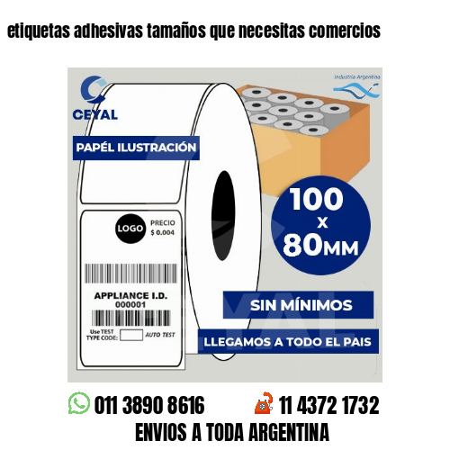 etiquetas adhesivas tamaños que necesitas comercios