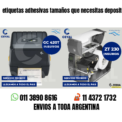 etiquetas adhesivas tamaños que necesitas depositos