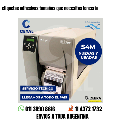 etiquetas adhesivas tamaños que necesitas lenceria