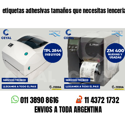 etiquetas adhesivas tamaños que necesitas lenceria