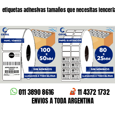 etiquetas adhesivas tamaños que necesitas lenceria