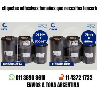 etiquetas adhesivas tamaños que necesitas lenceria