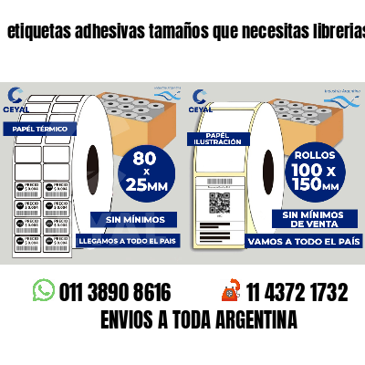 etiquetas adhesivas tamaños que necesitas librerias