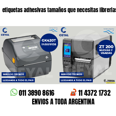 etiquetas adhesivas tamaños que necesitas librerias