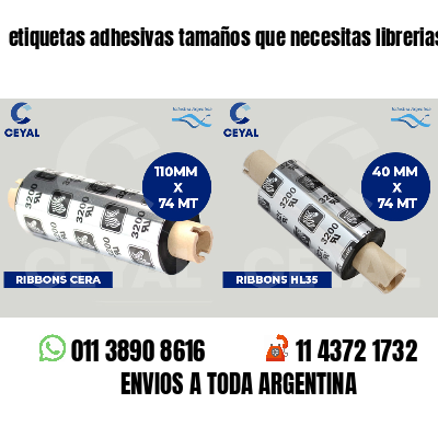 etiquetas adhesivas tamaños que necesitas librerias