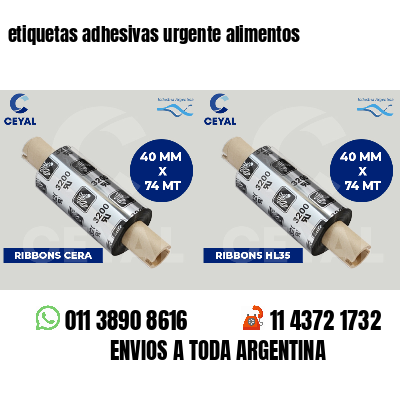 etiquetas adhesivas urgente alimentos