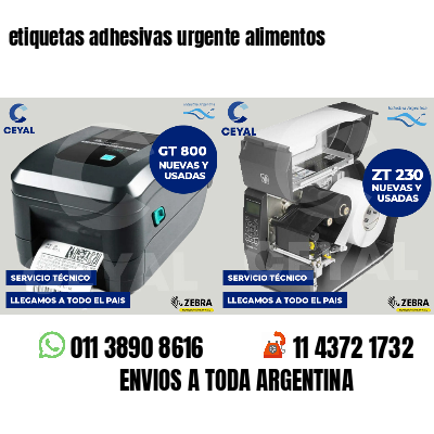 etiquetas adhesivas urgente alimentos