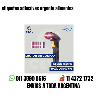 etiquetas adhesivas urgente alimentos