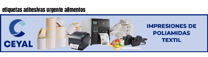 etiquetas adhesivas urgente alimentos