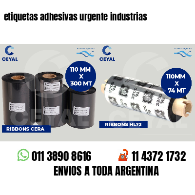 etiquetas adhesivas urgente industrias