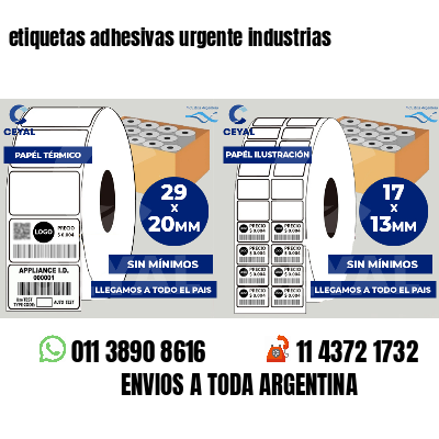 etiquetas adhesivas urgente industrias