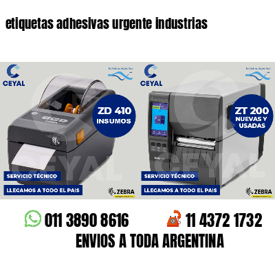 etiquetas adhesivas urgente industrias