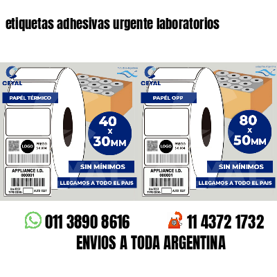 etiquetas adhesivas urgente laboratorios